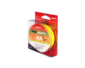 Ayashi PRO BRAID-X4 (fluo yellow) d-0,16mm (100м)